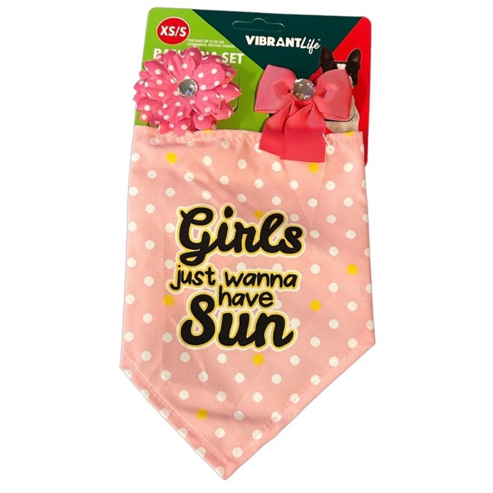 Vibrant Life Pets Bandana and Bow Set